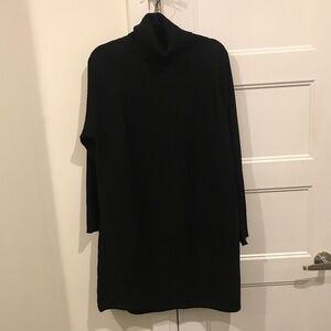 Cos black ribbed turtleneck dress